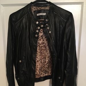 Women’s black leather jacket